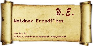 Weidner Erzsébet névjegykártya
